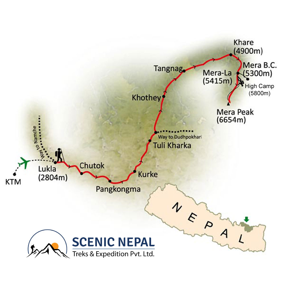 Mera Peak climbing Map 